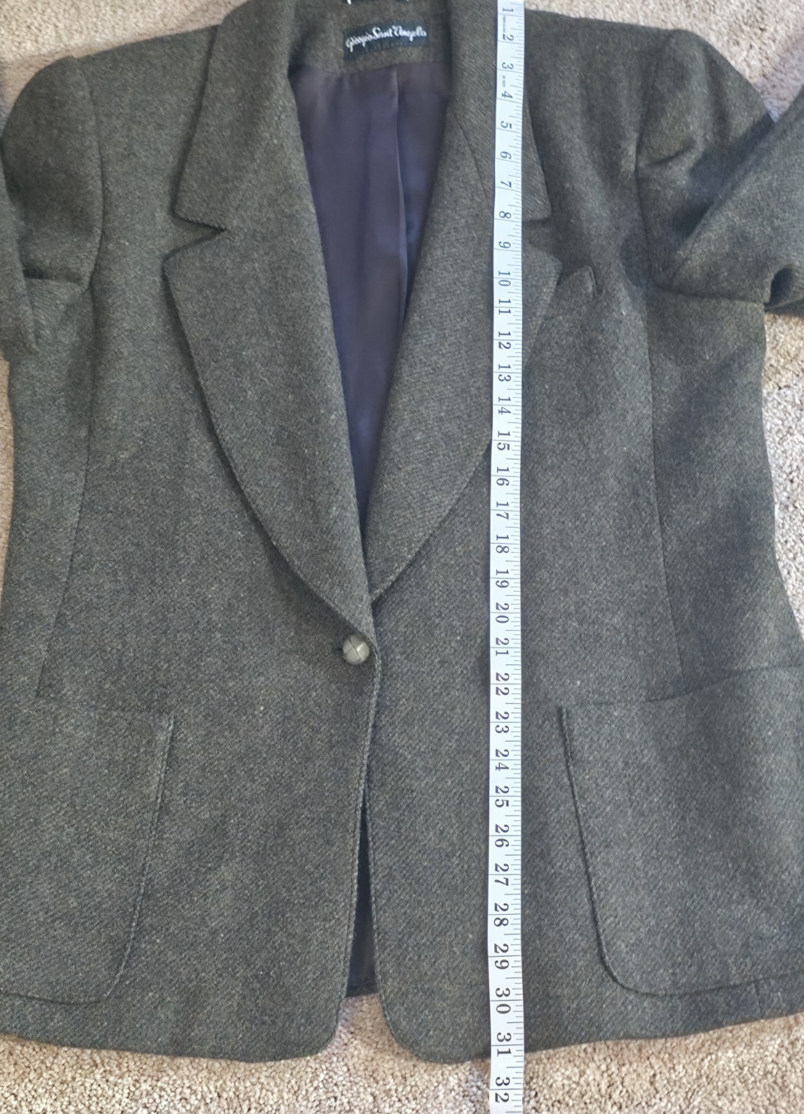 Vintage Women&rsquo;s Brown Wool Blazer Size 14 Giorgio Sant Angelo