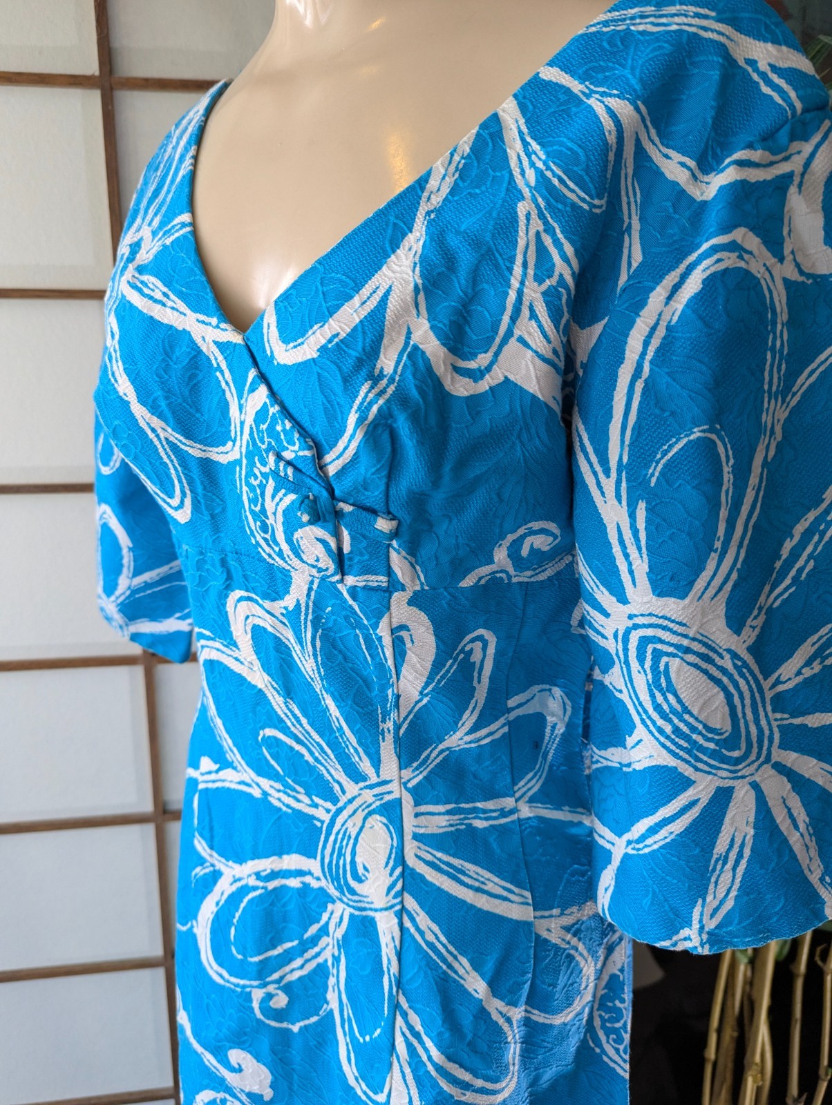 Vtg 60s MCINERNY By SYDNEY Honolulu Traditional Floral Maxi Dress Sz Modern Sz S
