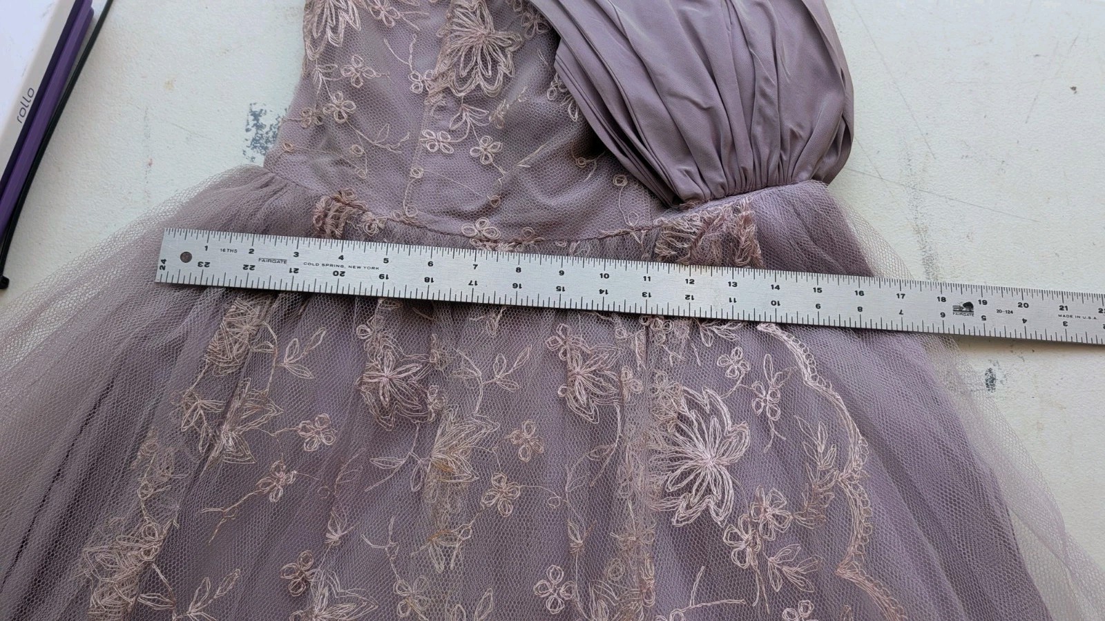 Vintage 1950s Prom Dress Lilac Net Lace Fit And Flare