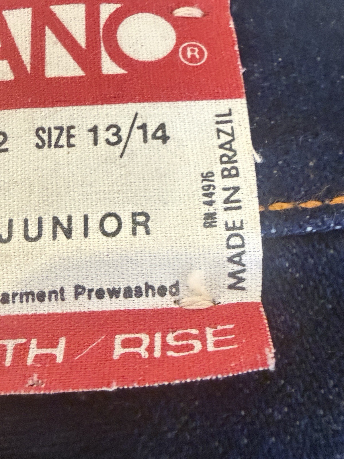 Vintage Gitano Deadstock Basic Denim Jeans 13/14 Brazil New