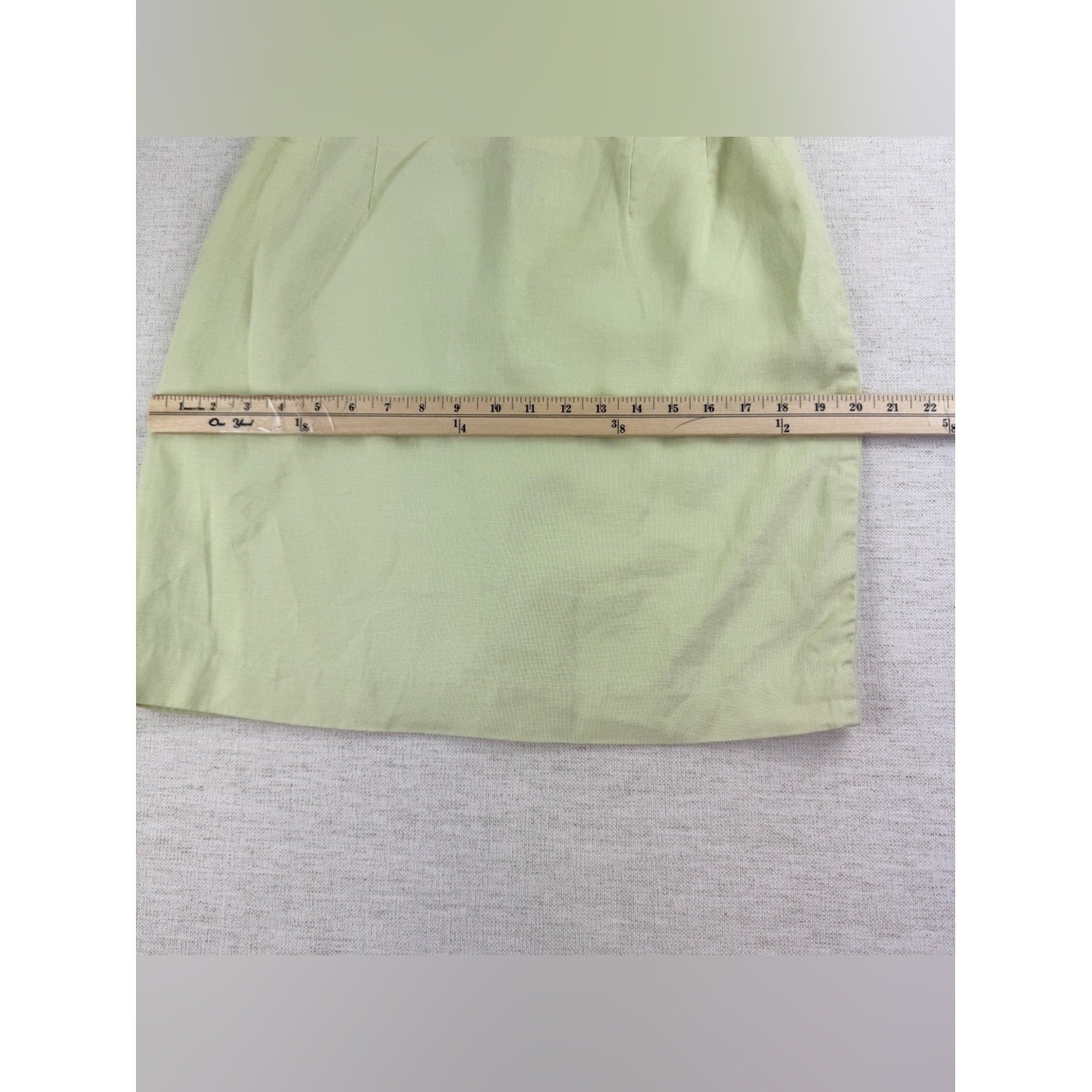 VTG Carol Horn women&rsquo;s petite 8P 100% linen mini skirt pastel green mint