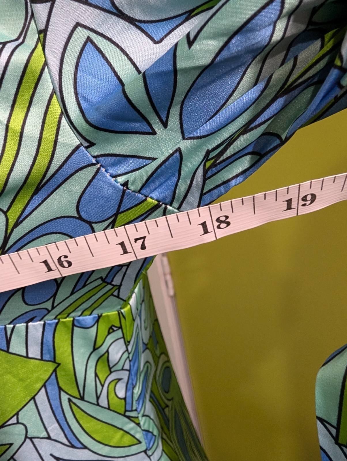 Modern Retro Psychedelic Maxi Dress Blue Green Mod Boho Hostess Medium