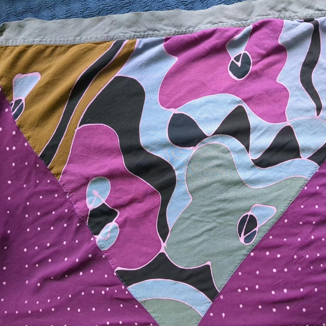 Vintage Handmade 1980s 1990s Abstract Art-to-Wear Kaftan Tunic Magenta