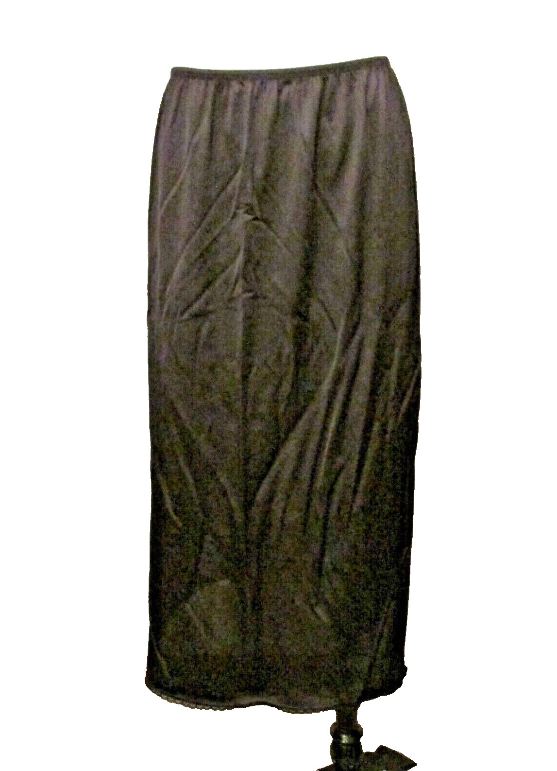Vassarette 11-122 Black Silky Nylon Lace Trim 32&Prime; Half Slip Petticoat M USA made
