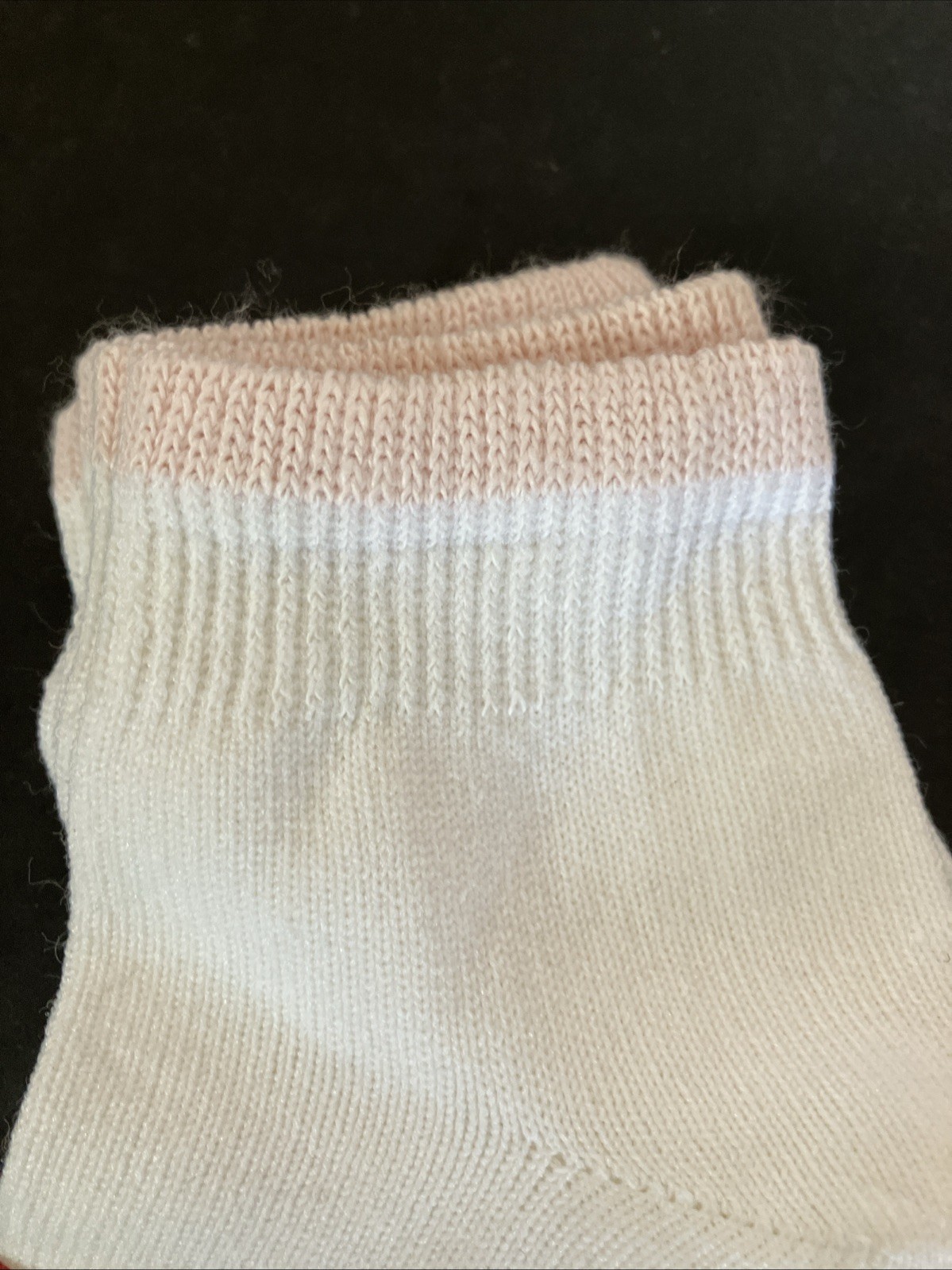 Vintage Softies Ankle Socks Pink Trim MicroSupreme Nylon Blend 6 Pair New 9-11