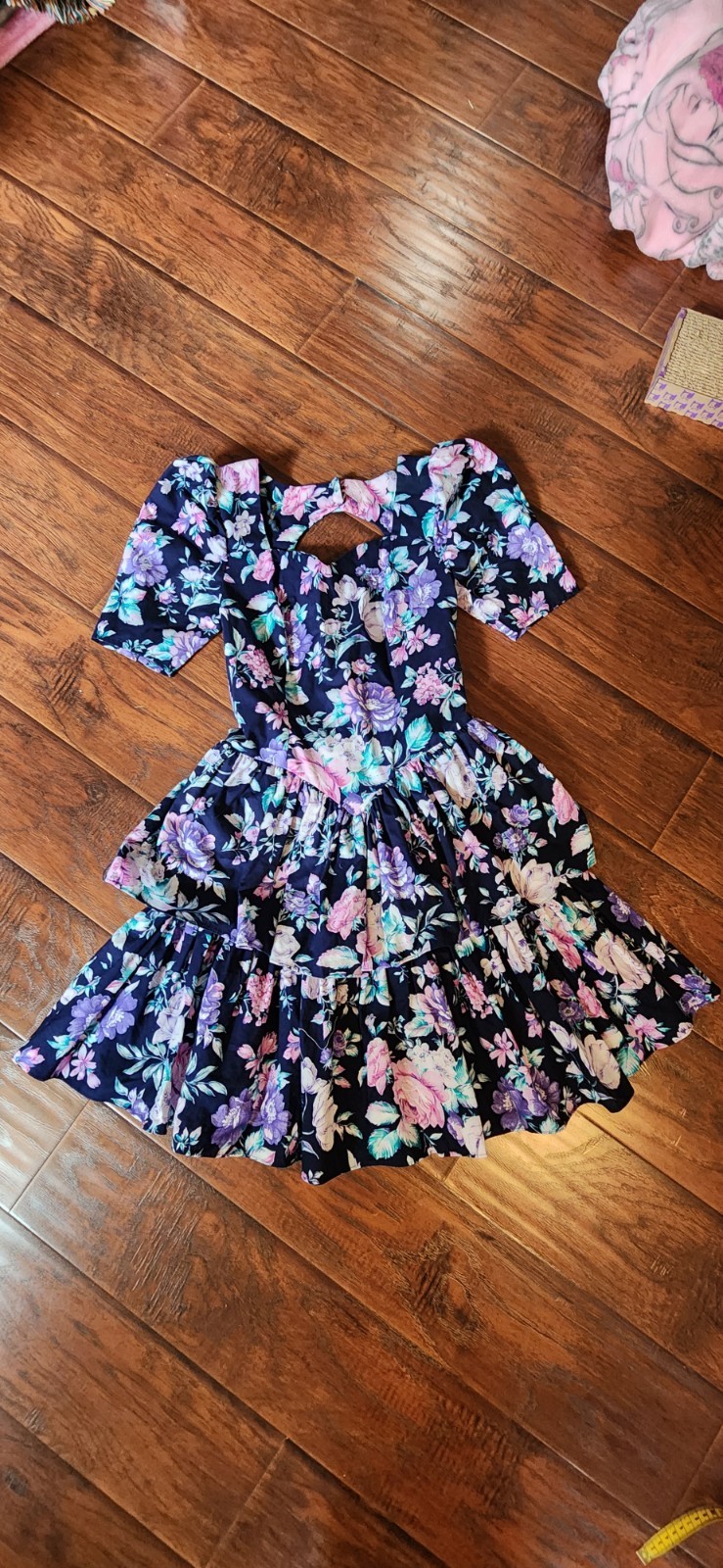 Vintage Byer Too! Floral Drop Waist Party Dress Size 9 80&rsquo;s 90&rsquo;s