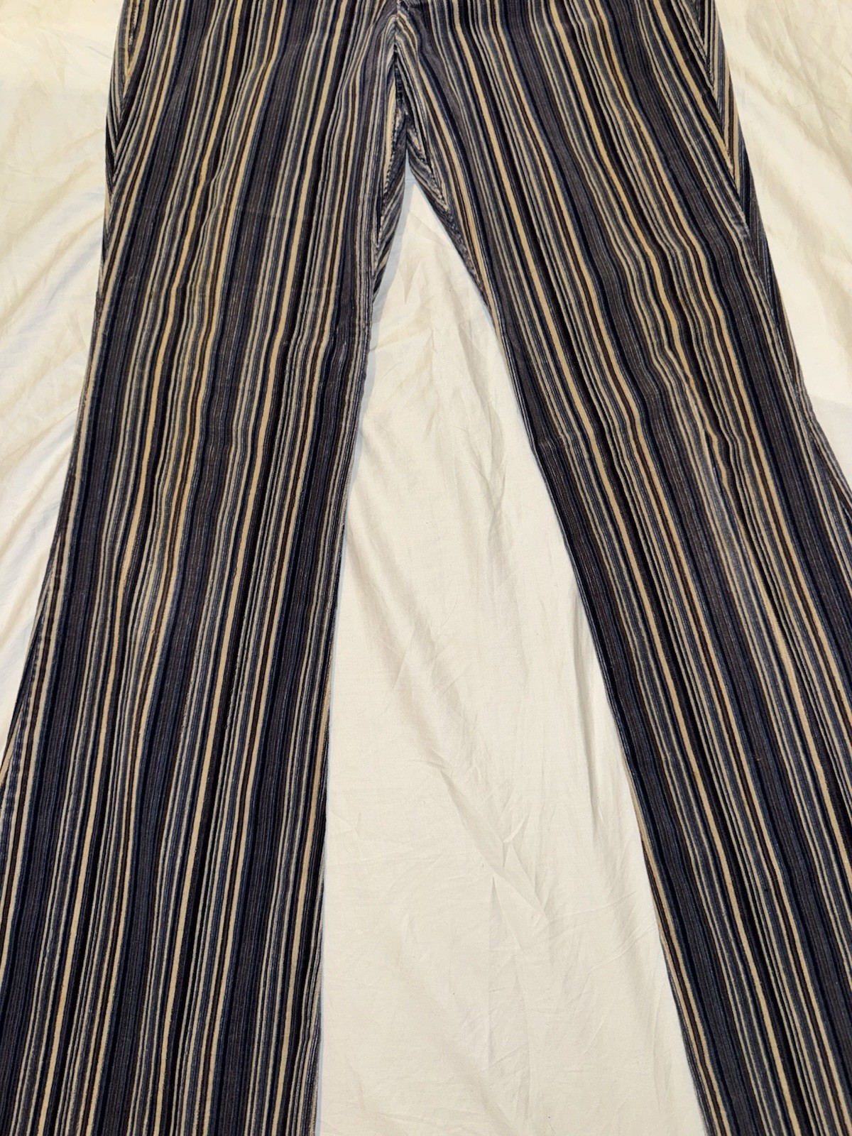 Jou Jou Women’s Vintage Flare Corduroy Low Rise Multi-Color Striped Pants Sz 5/6