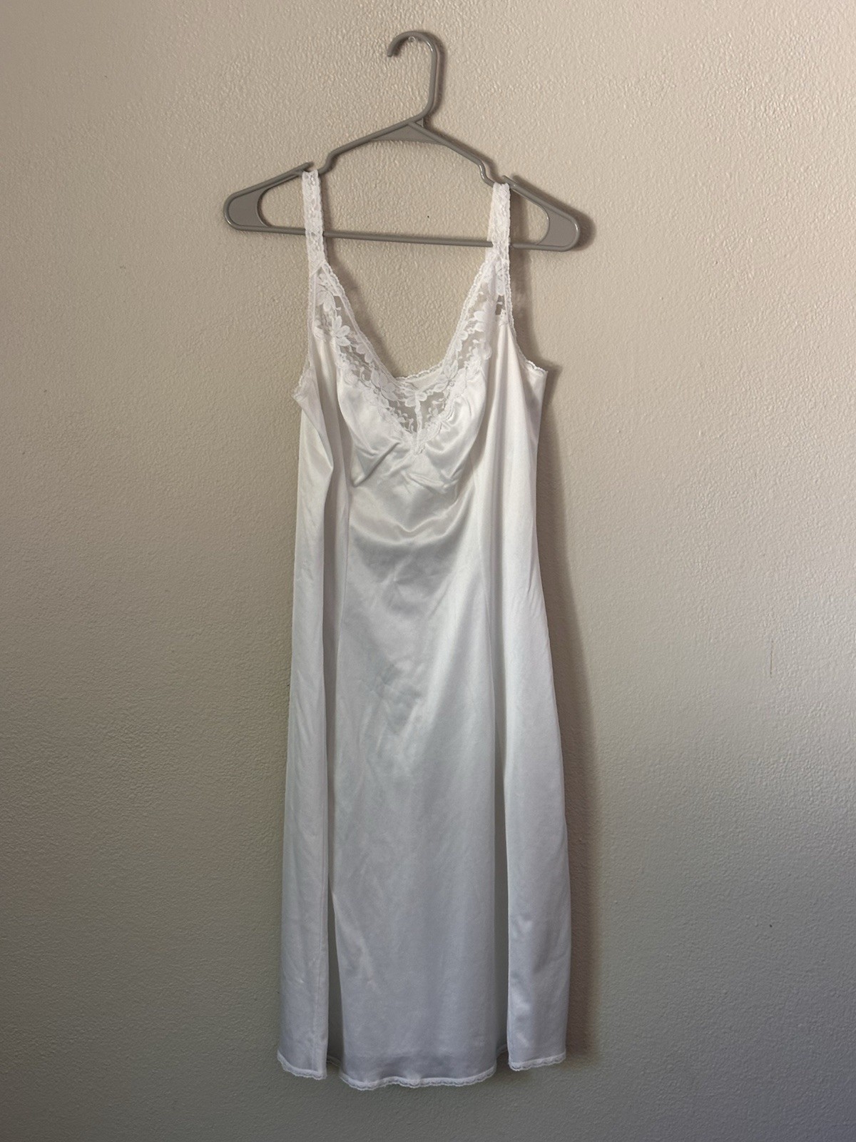 Vintage Maidenform Something Special Slip Dress Womens Sz 36 White Lace ILGWU