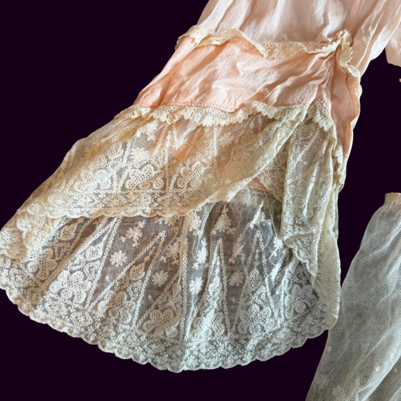Antique Victorian Edwardian Ethereal Pastel Bohemian Ornate Bed Jacket S