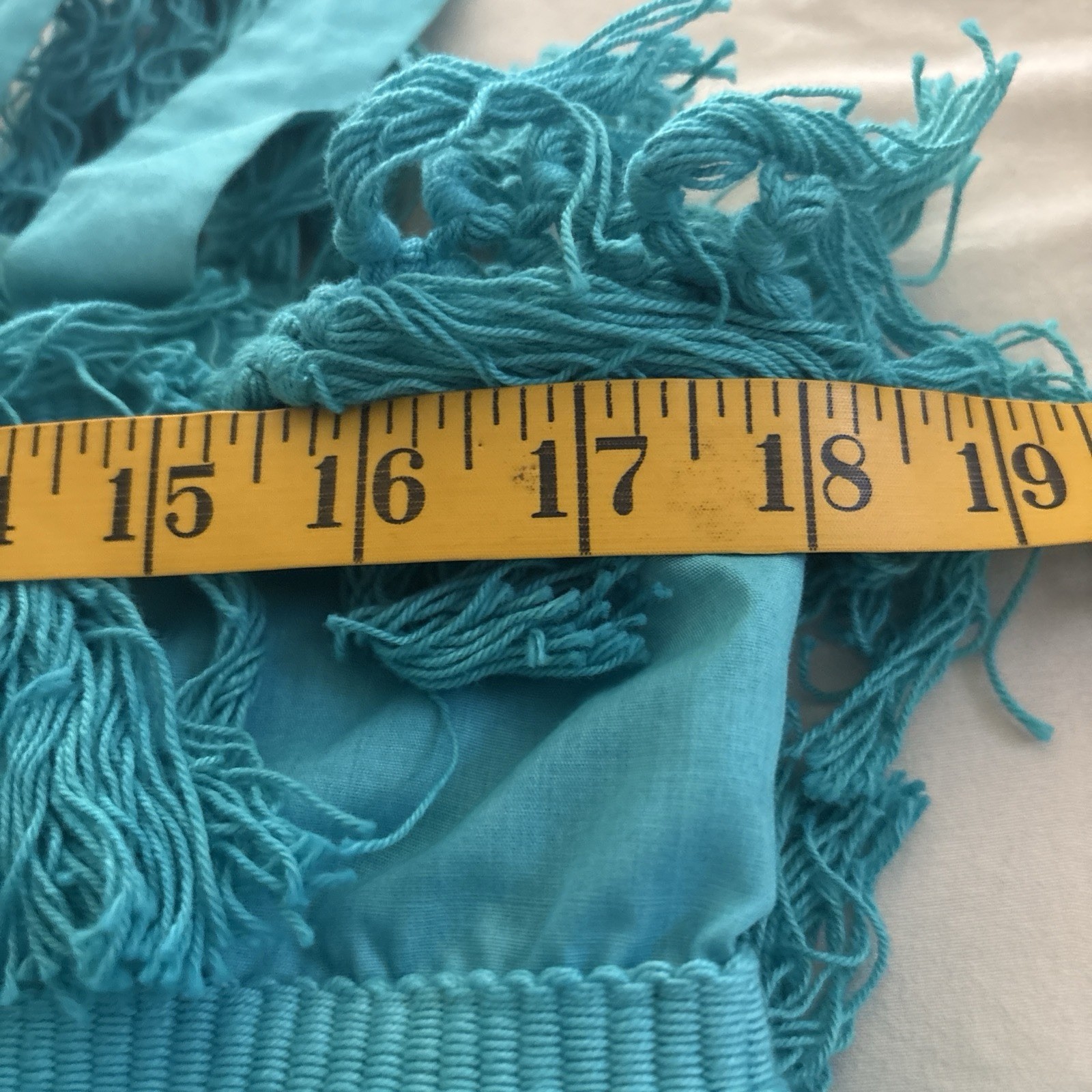 Handmade Vtg 70s Turquoise Fringe Flapper Dress Boho Disco Costume Great Gatsby