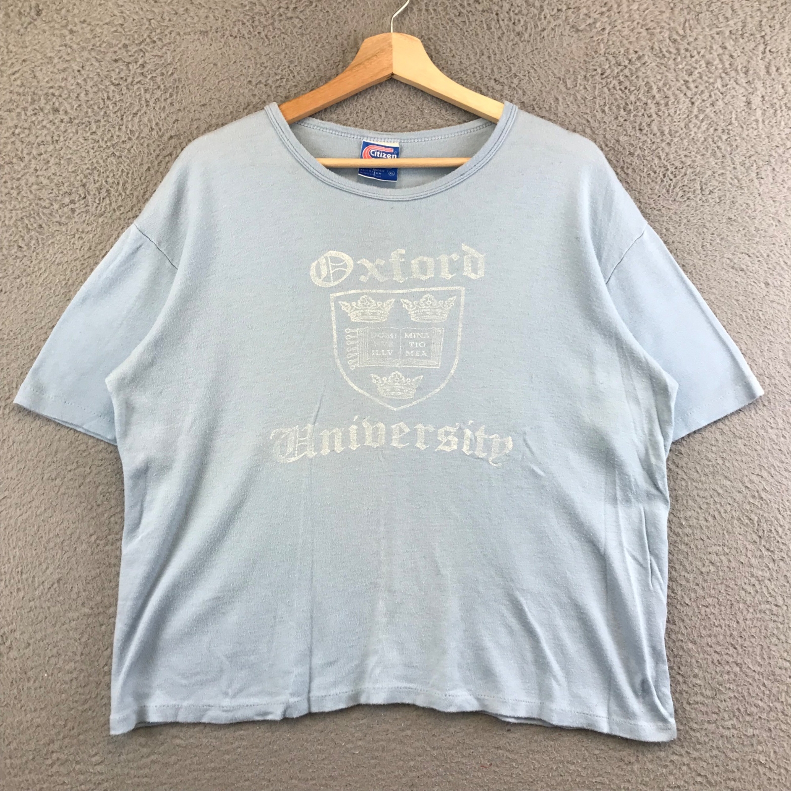 Vintage 80s Women&rsquo;s Oxford University Crest Logo T shirt Single Stitch size XL