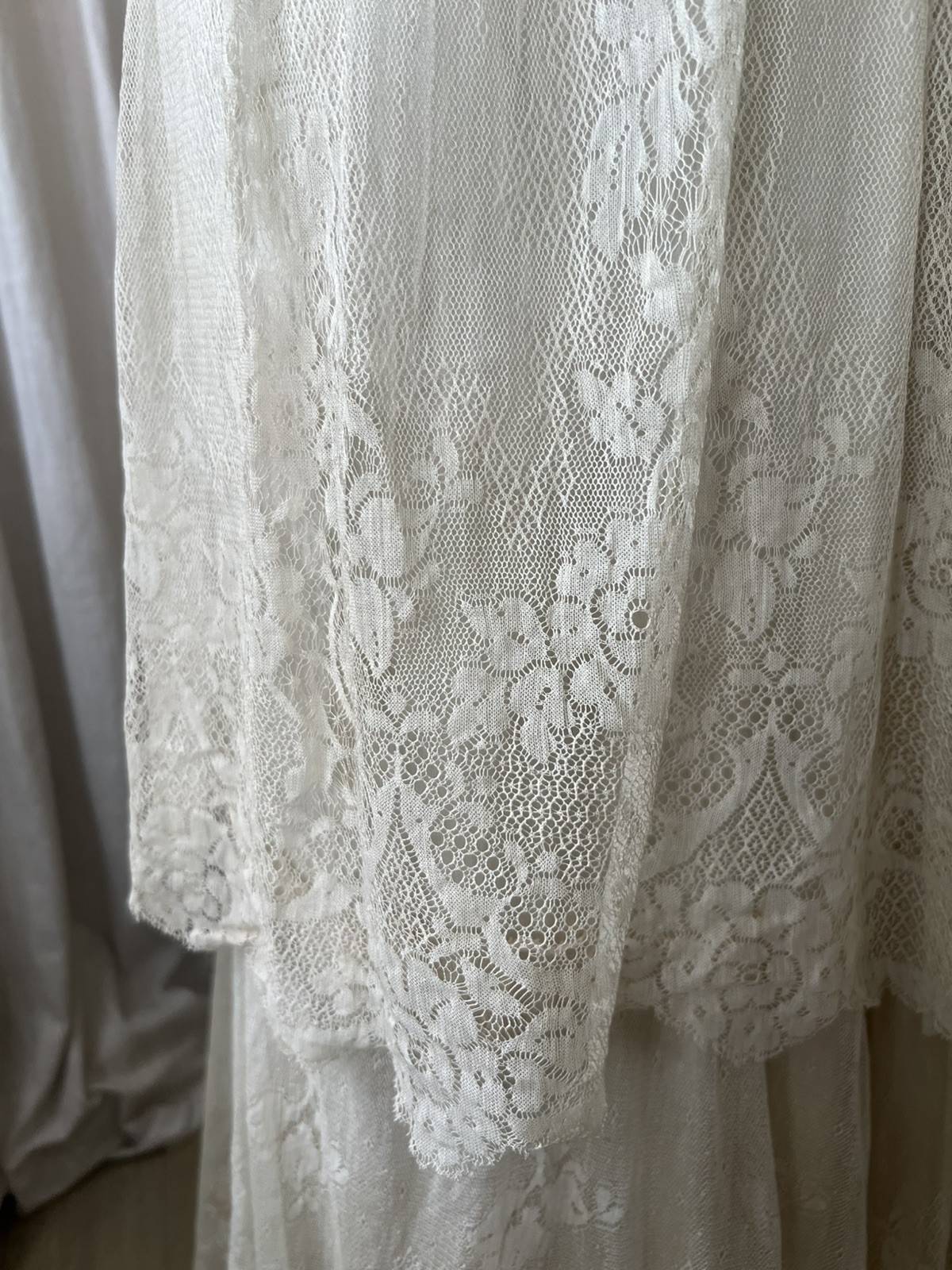 Stunning Antique Edwardian Silk Lace Wedding Dress with Original Shoes