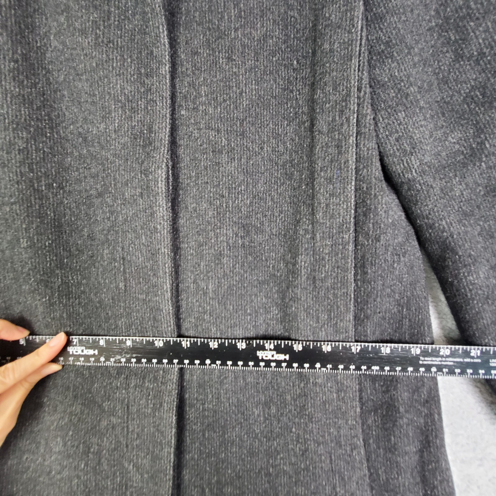 Vtg 70s Womens Jacket Size Medium Gray Wool Cashmere Blend Trench Coat ILGWU