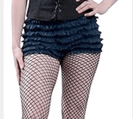 Malco Modes High Waist Ruffled Pettipants, Size-XL, 301-BK-XL
