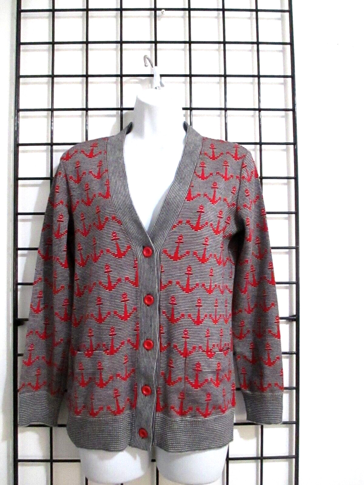 MARCHESA di GRESY / ITALY 🌸SIZE 8 / 36&Prime; BUST==VINTAGE NAUTICAL CARDIGAN SWEATER