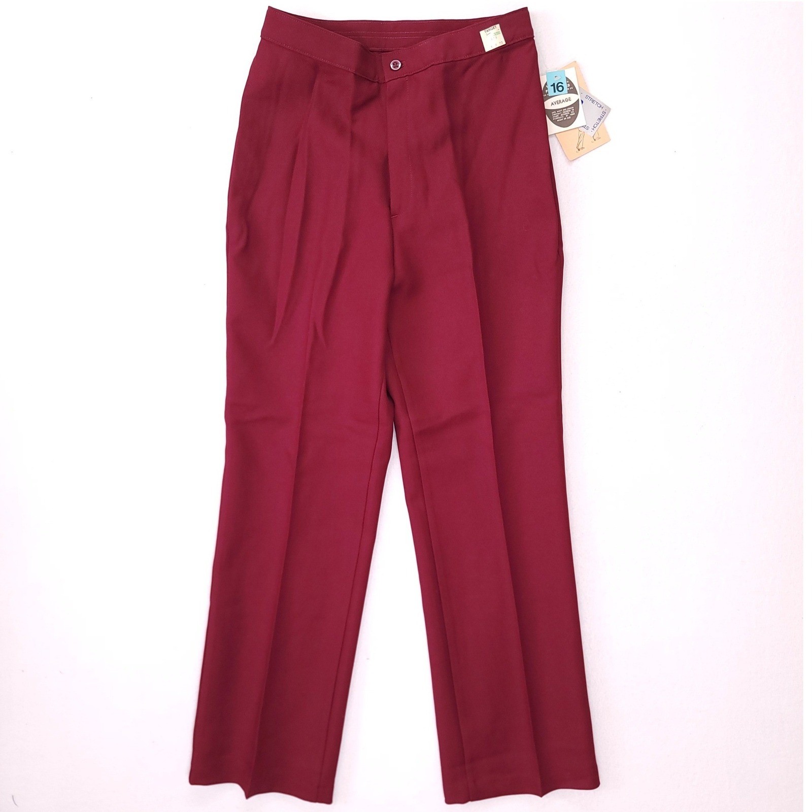 Vintage 80s Target Burgundy High Waisted Straight Leg Dress Pants Size 16