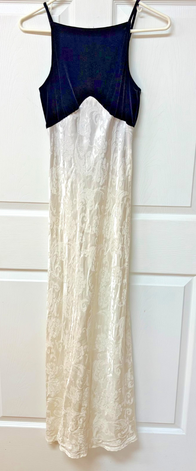 Vintage Roberta Evening Gown Black and Cream Size 5/6 Made in USA