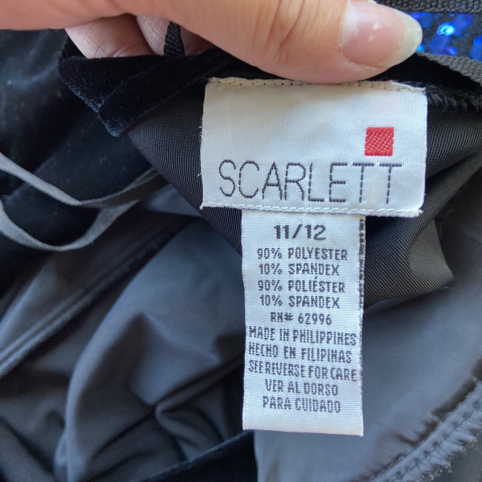 Vintage 90’s Scarlett Solid Black Velvet Short Sleeve Mock Cocktail Dress