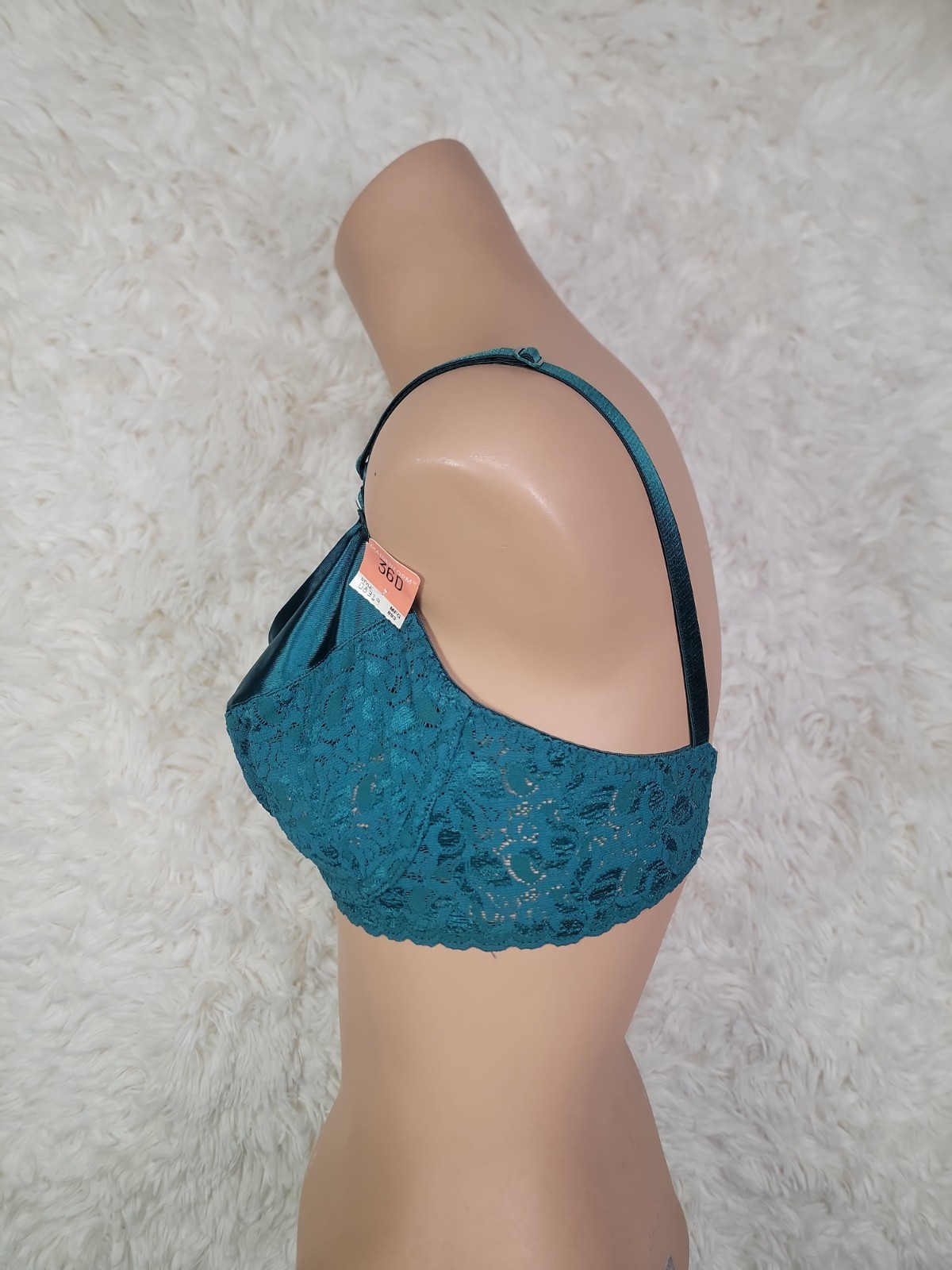 VINTAGE MAIDENFORM RENDEZVOUS BRA Green Size 36D STYLE O8319 Floral Lace NWT O