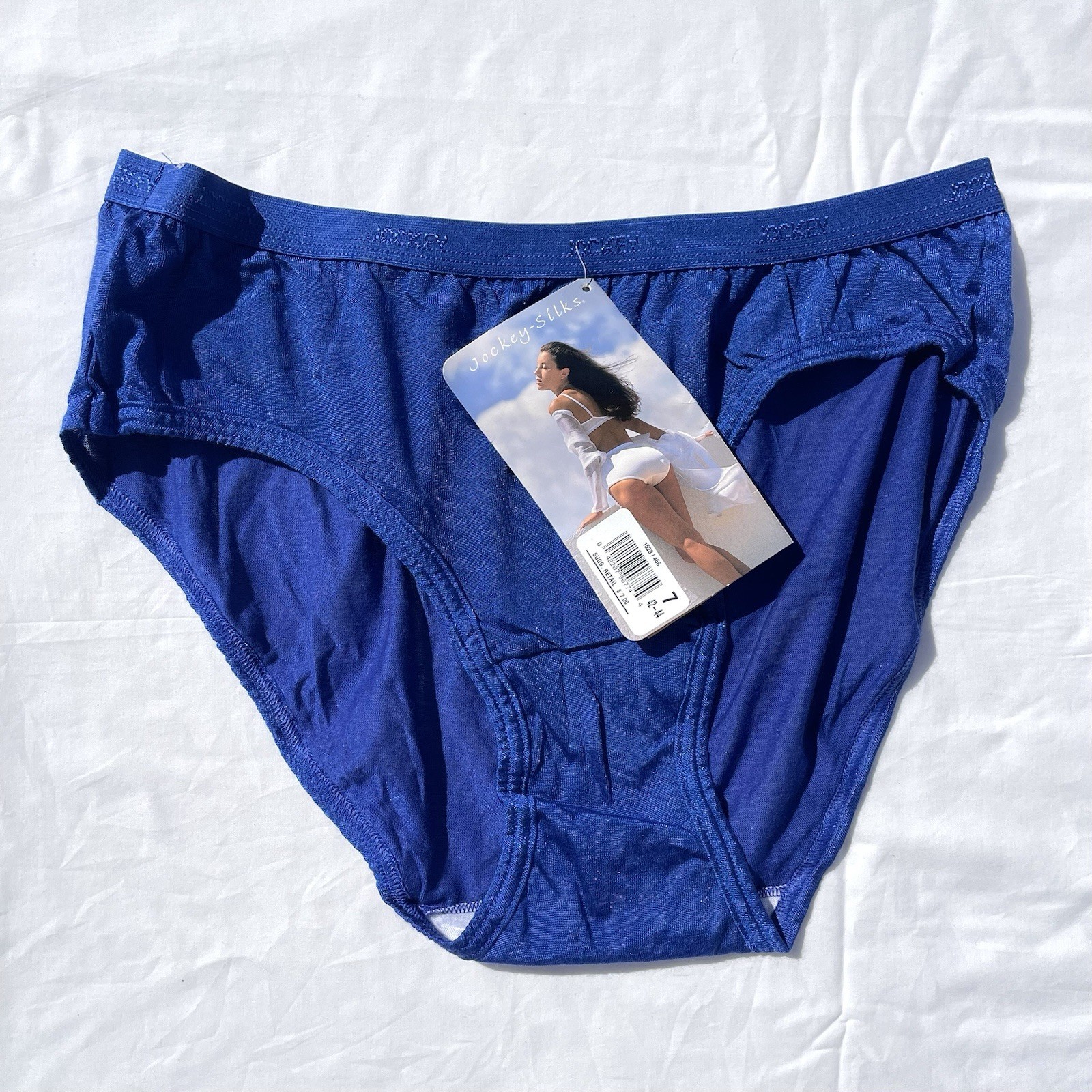 Vintage Jockey Silks For Her Hipster Silky Panties Womens 7 Blue