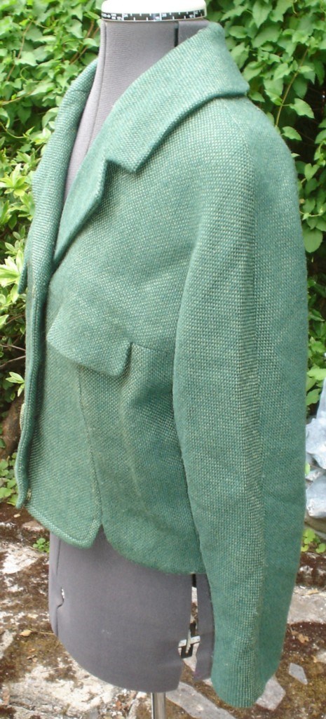 1950&rsquo;s Stefan for Briarbrook Green Tweed Cropped Jacket M Bust 38&Prime;