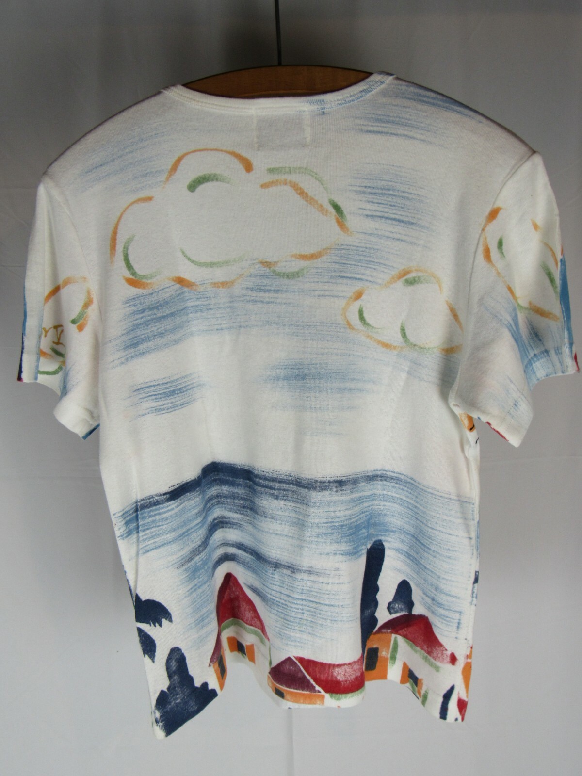 Vtg 1990&rsquo;s Michael Leu All Over Print Art T-shirt 90s USA Made Europe Scene