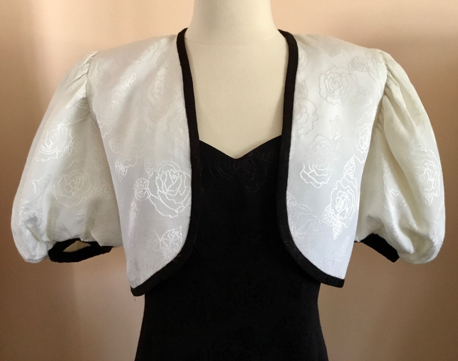VTG &lsquo;POSITIVELY ELLYN&rsquo; 2 PC DRESS & JACKET BLACK & WHITE NO SZ OR FABRIC LABEL