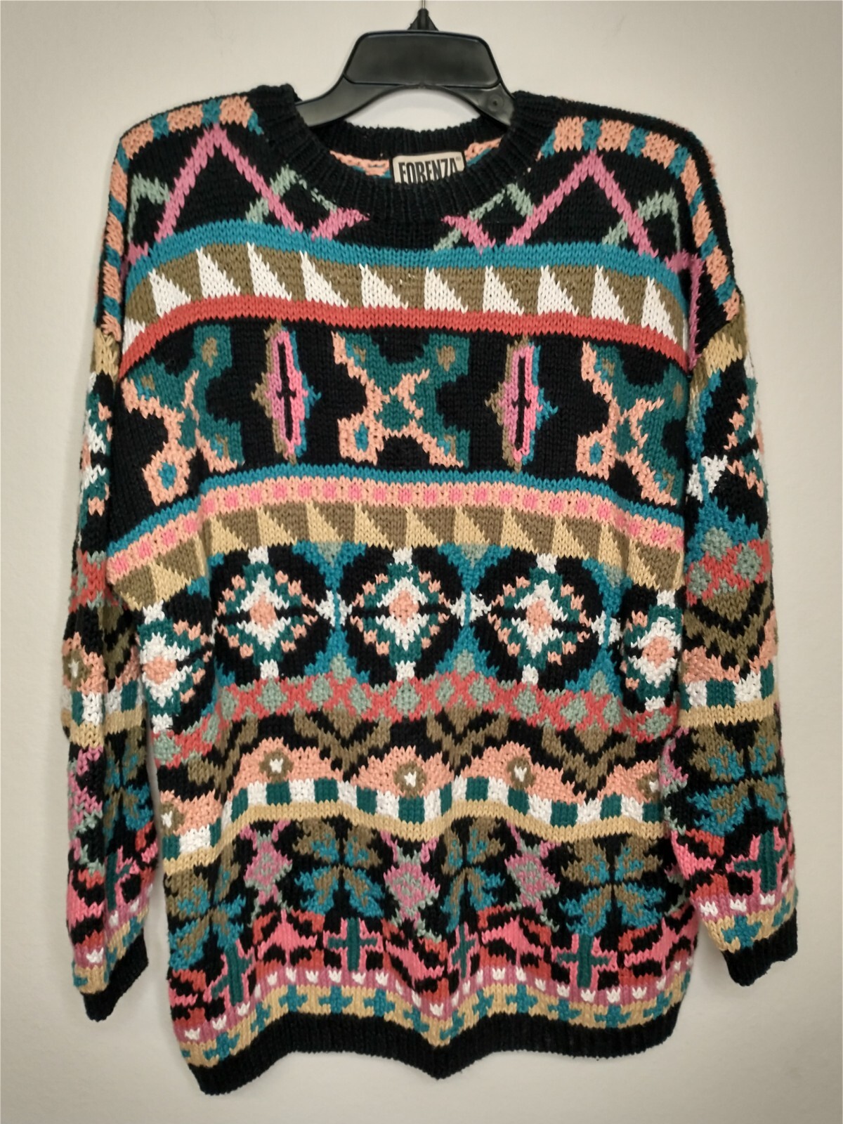 Vintage Forenza Y2K Women&rsquo;s Sz Small Sweater Knit Colorful Ramie/Cotton Blend