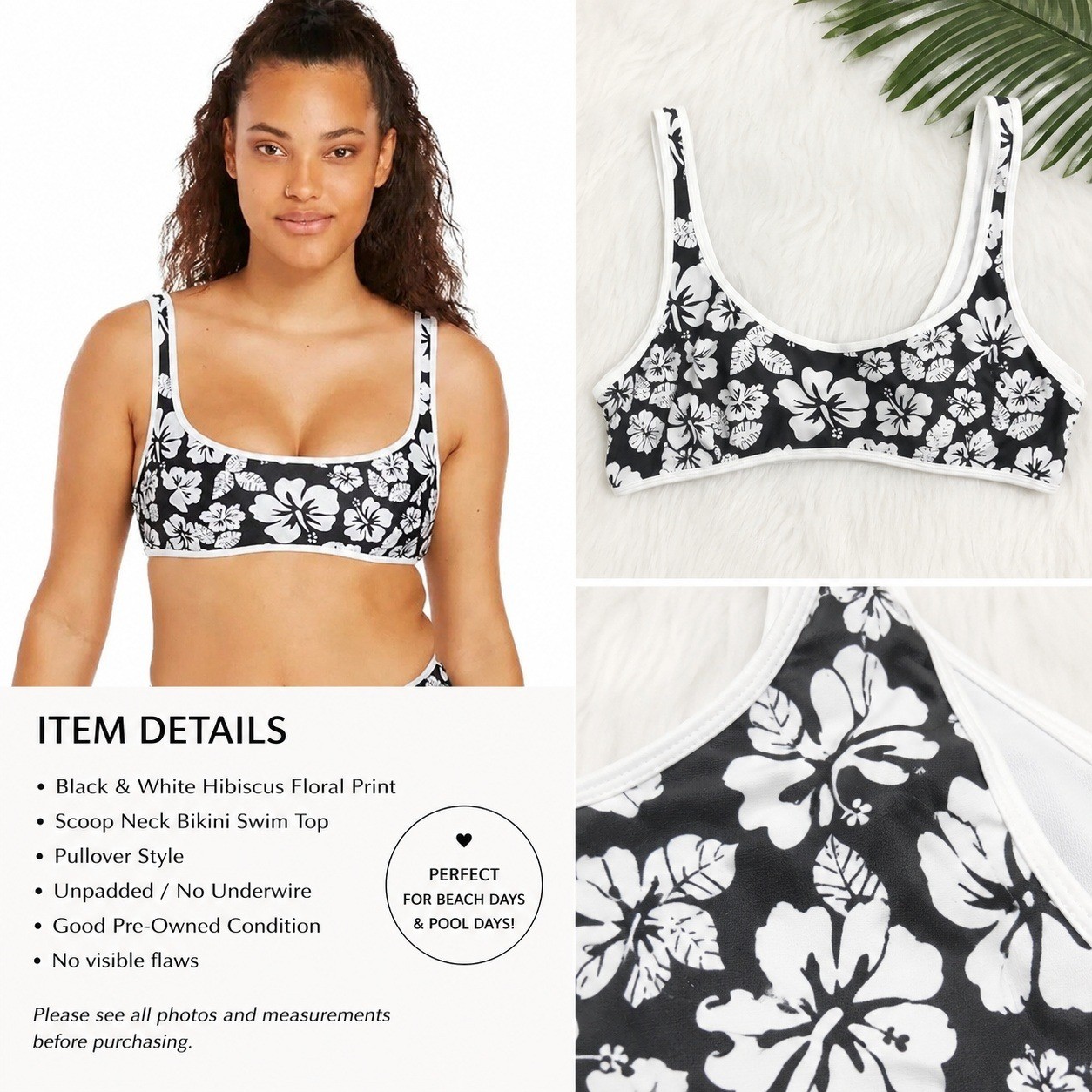 Women&rsquo;s Reversible Bikini Top by Volcom Floral XS NWT