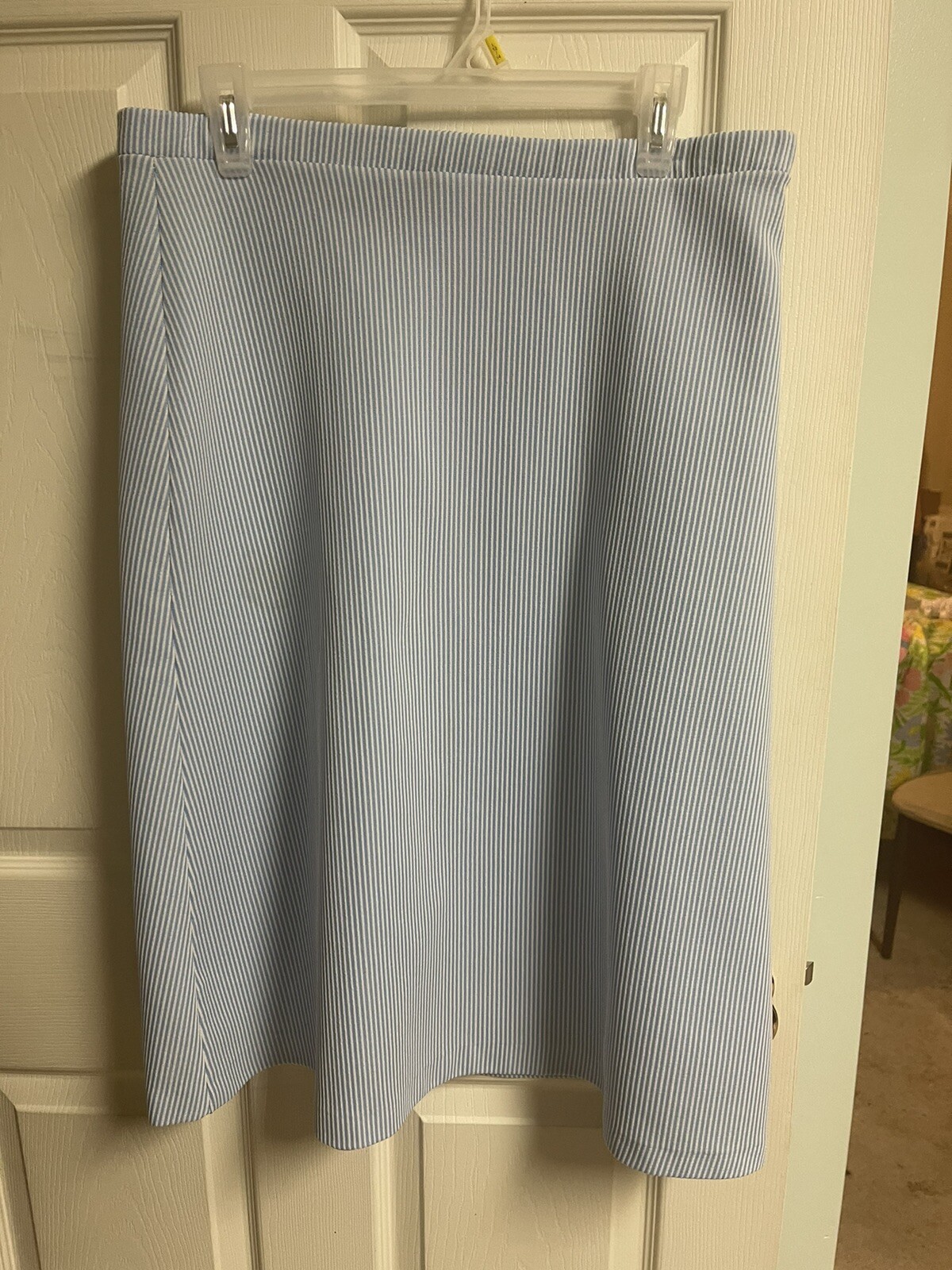 4 Pc Set VNT 70s Large 14 poly suit Skirt Vest Top Pants Blue Stretch Mod Hippy