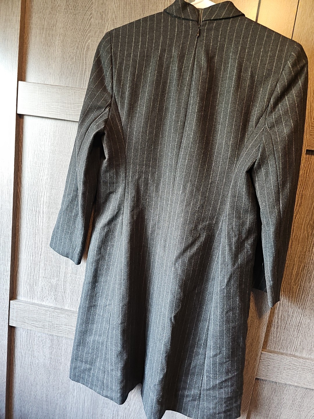 Marisa Minicucci Wool Cashmere Angora Dress Women Size 6 Grey Pinstripe Canada