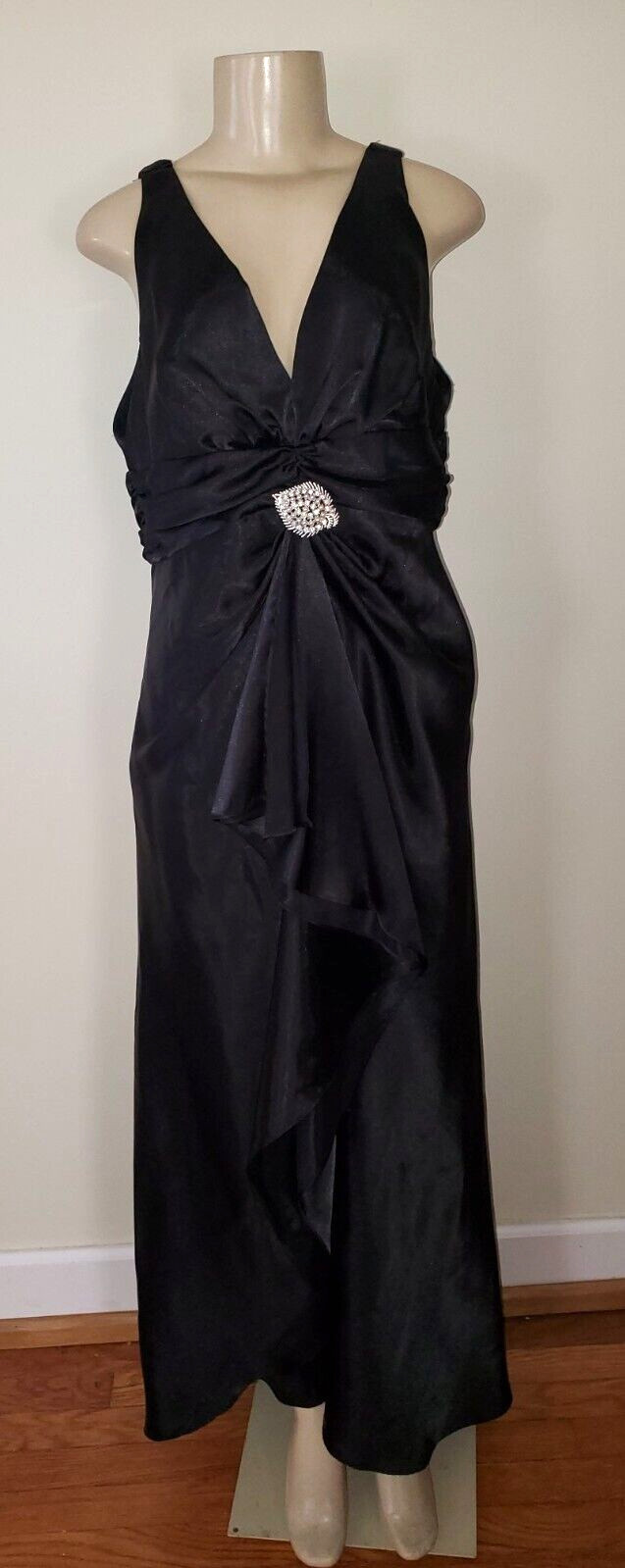 Vintage Faviana Black Long Formal Dress Size 17/18