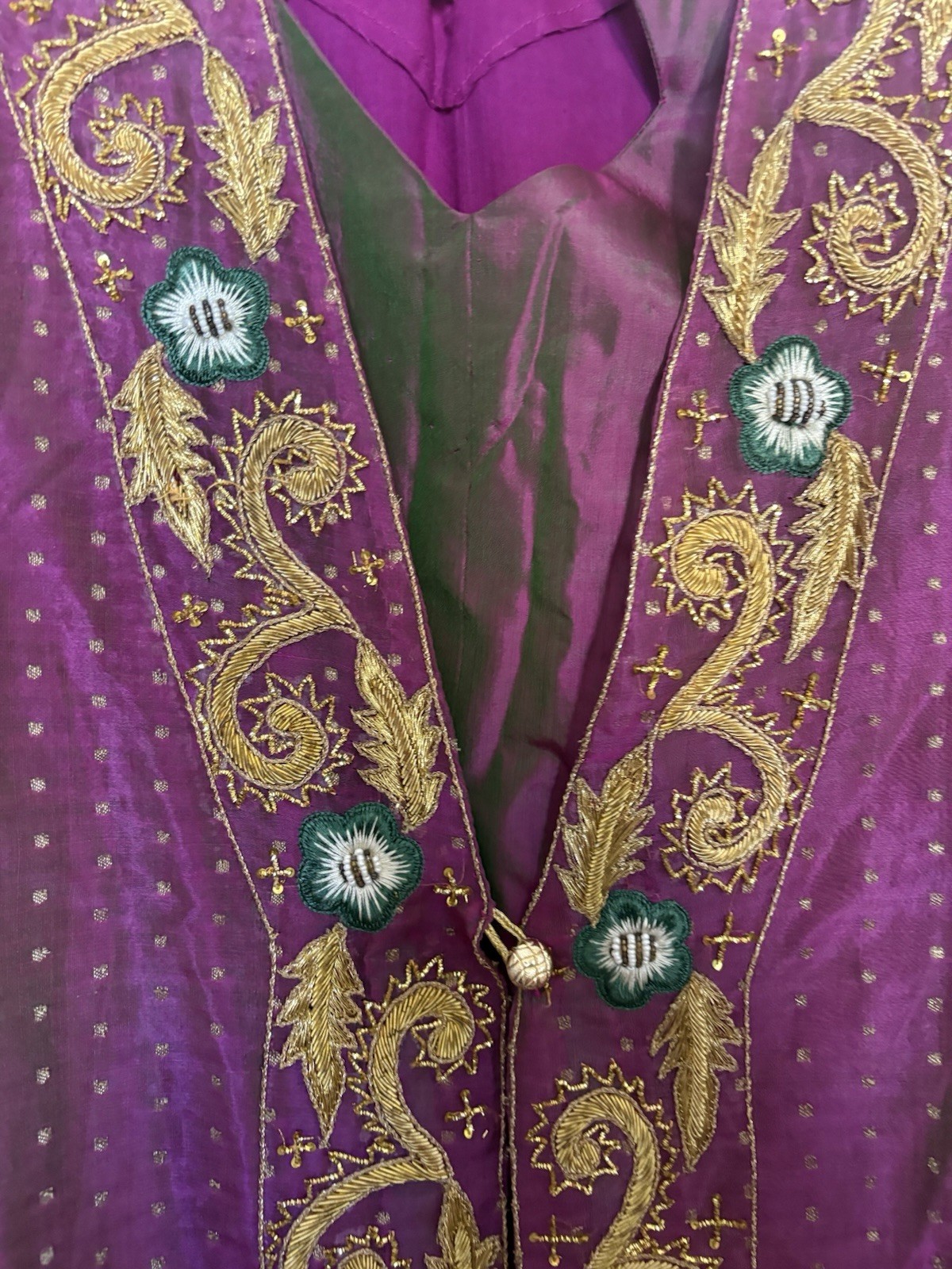 Purple Gold Kaftan Caftan Embroidered Beaded Custom Made – Aprox Size S/M