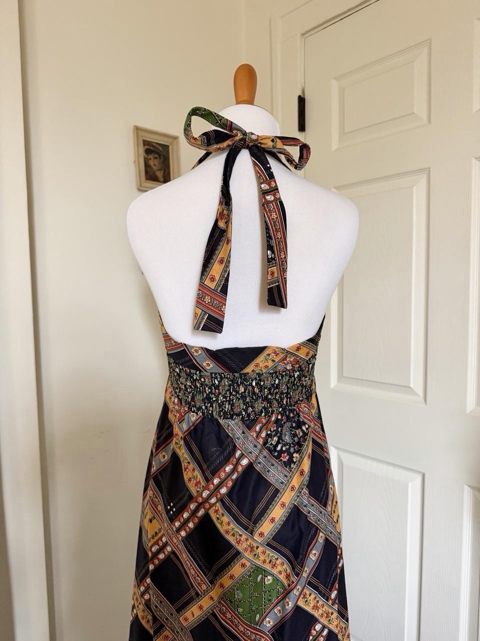 Vintage 1970s Patchwork Cottagecore Holly Hobby Style Prairie Maxi Dress – XS