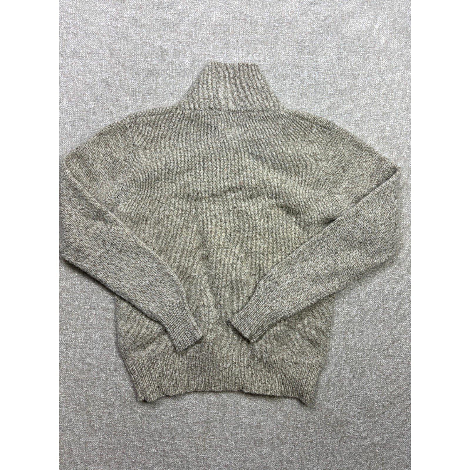 Woolrich Vintage Shawl Collar Wool Blend Sweater Oatmeal Heather XL