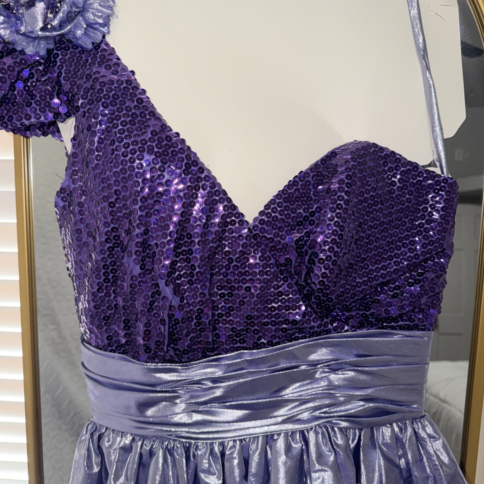 Vintage Alyce Designs 80s Sequin W/ Metallic Skirt Prom Party Dress 12