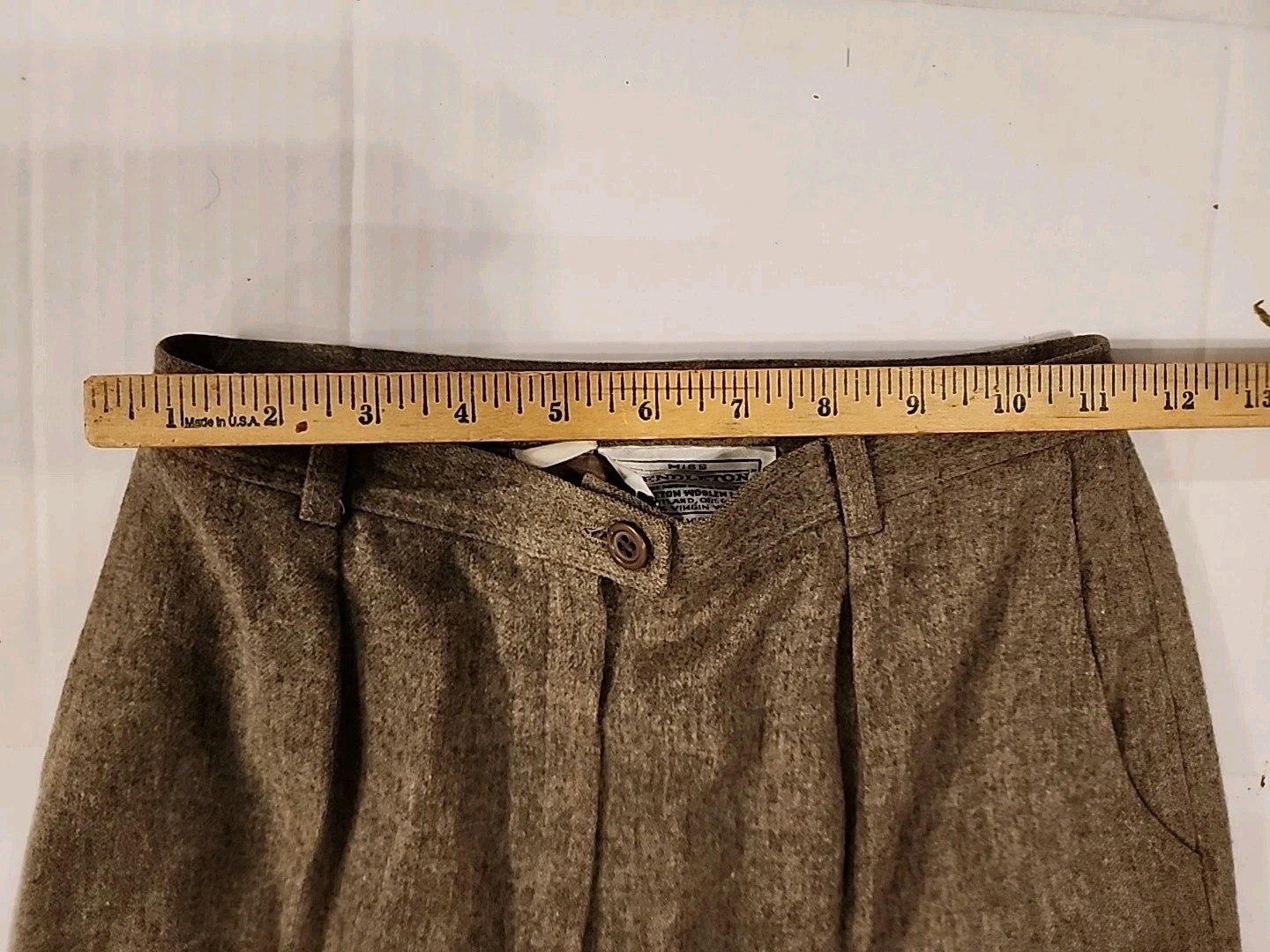 Vtg Miss Pendleton Suit Pant Jacket Set 100% Pure Virgin Wool Tweed Woolen Mills
