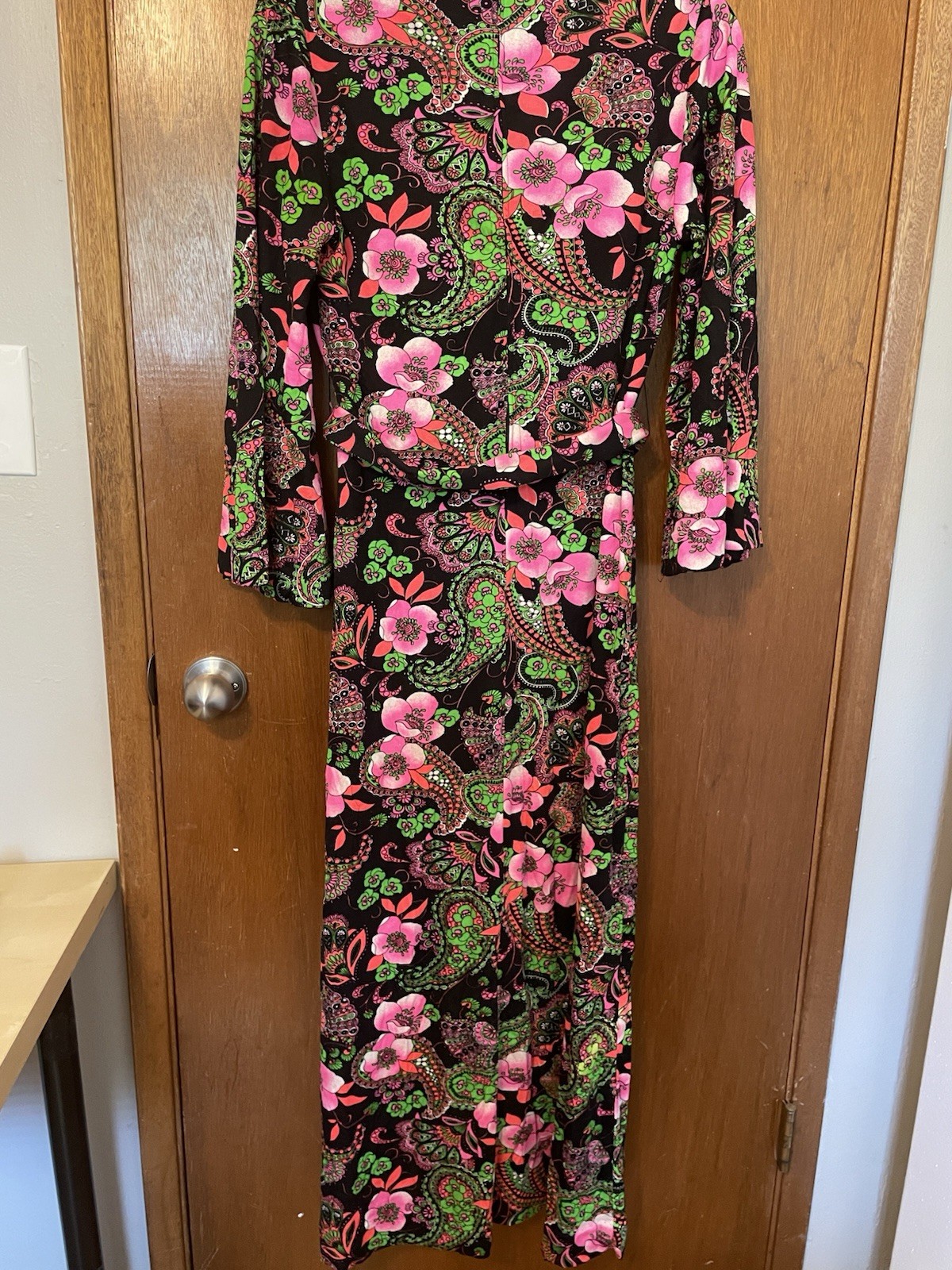 Betty Bone 70s Vintage Maxi Dress Neons Hippy No Size See Measurements