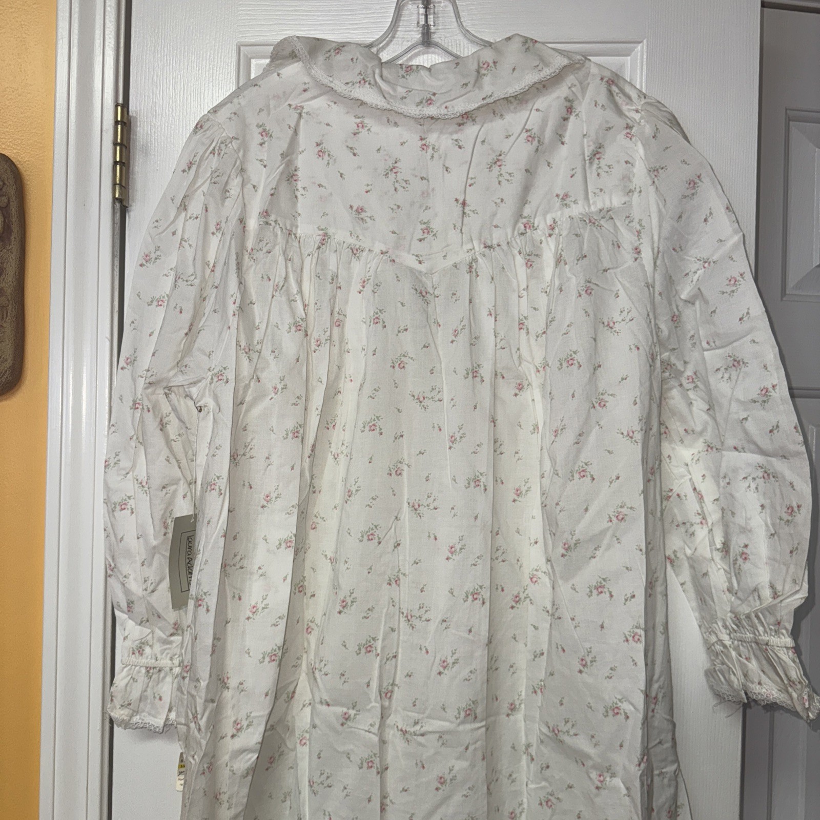 Lot 2- Vintage 100% Cotton Long Robe Dress Nighty Laura Adams New Cottagecore M