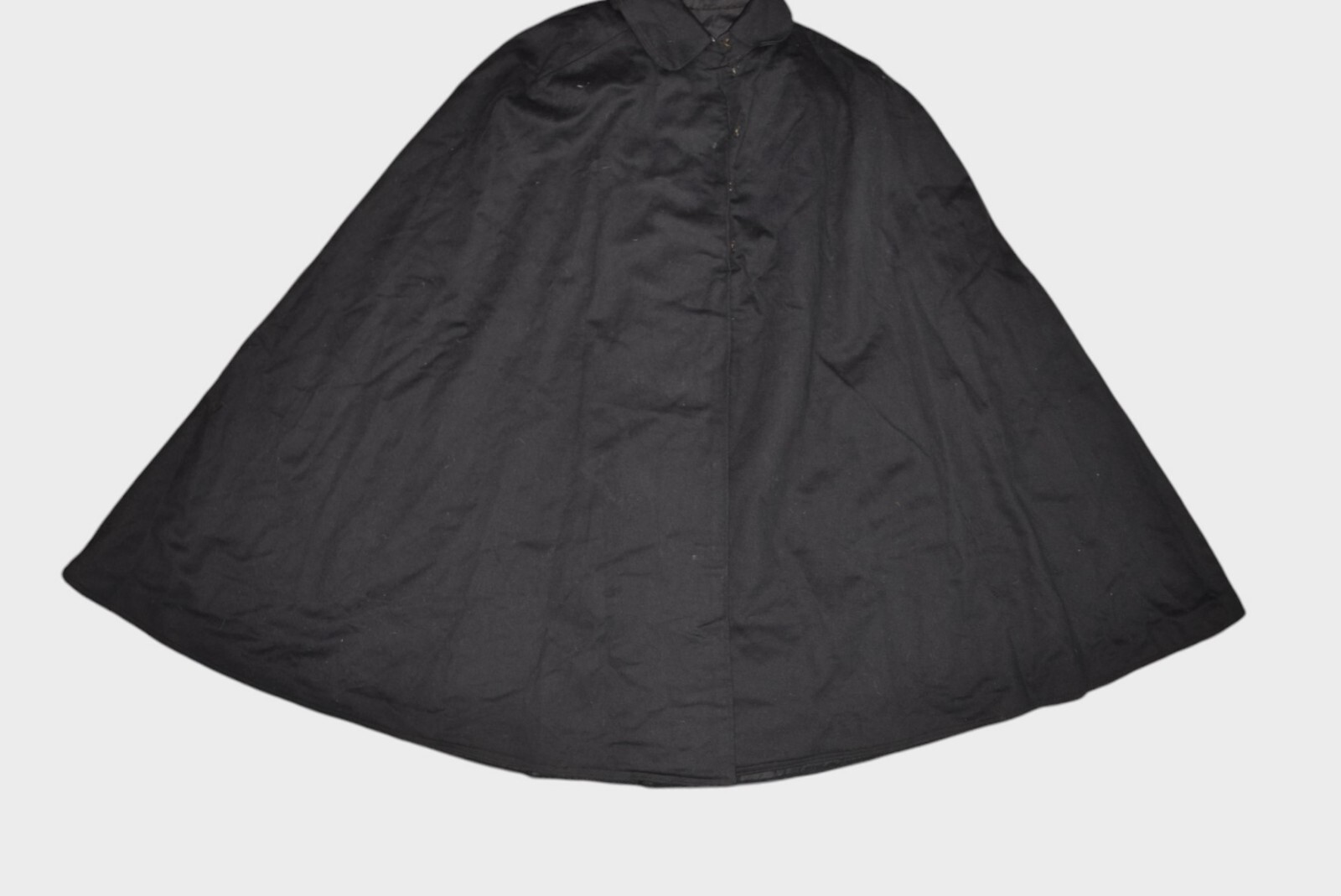 Vintage Wool Cape Womens Navy Coat Hook & Eye Collared Shawl Cloak Poncho 60s