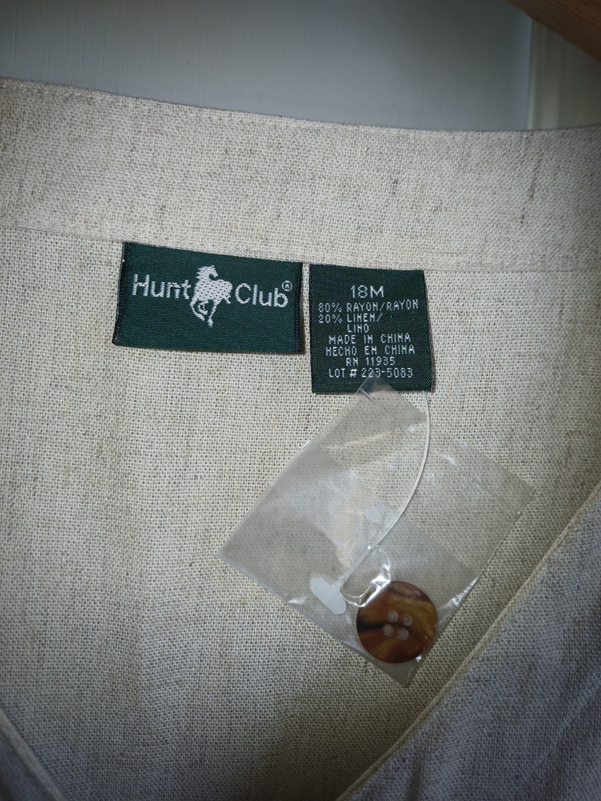 vtg nwot hunt club linen blend sheat dress 18 khaki summer