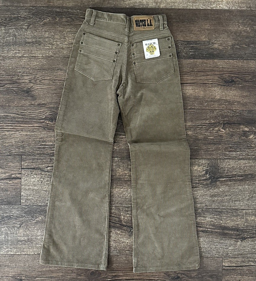 Vintage 70s Watch LA Corduroy Bell Bottom Pants flared Disco Hippie Size 3-4