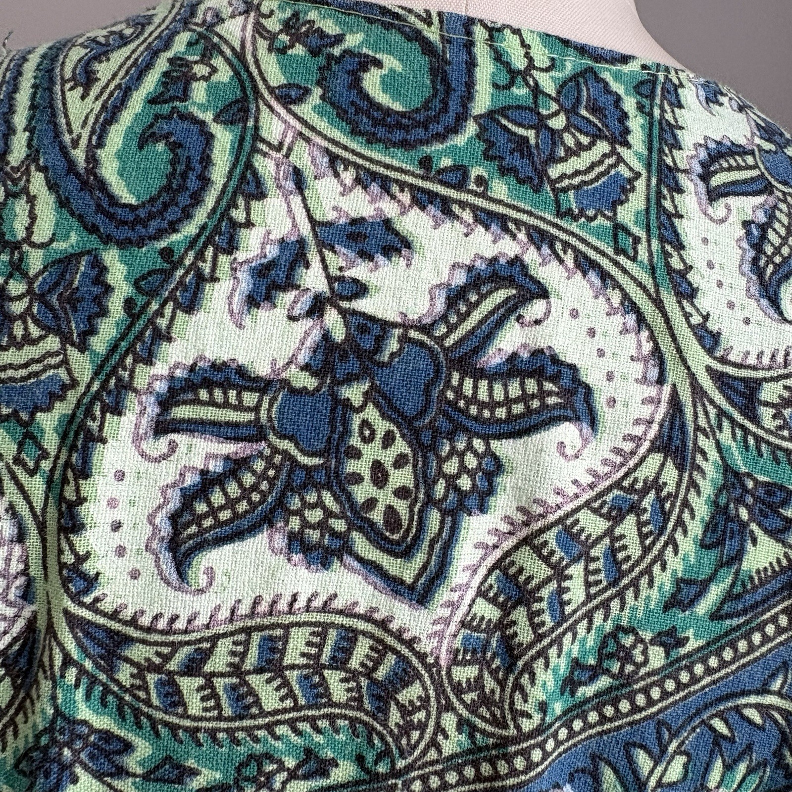 Vintage 1970’s Elephant, Donkey & Floral Cotton Block Print Sun Dress India S/M