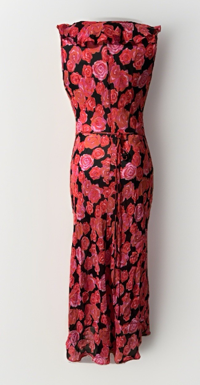 Vintage 90s Betsy Johnson Rose Garden Wrap Dress Size M