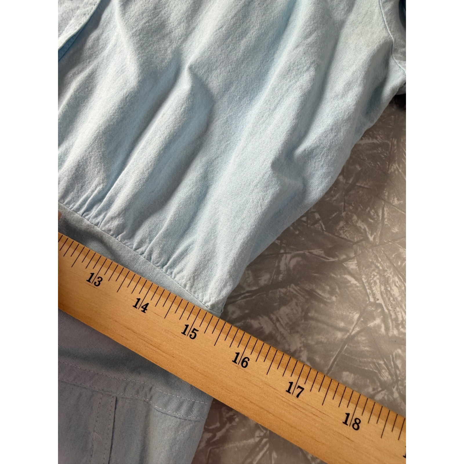 Vintage Melissa Light Blue Cotton Western Dress Metal Collar Tips USA Size 8