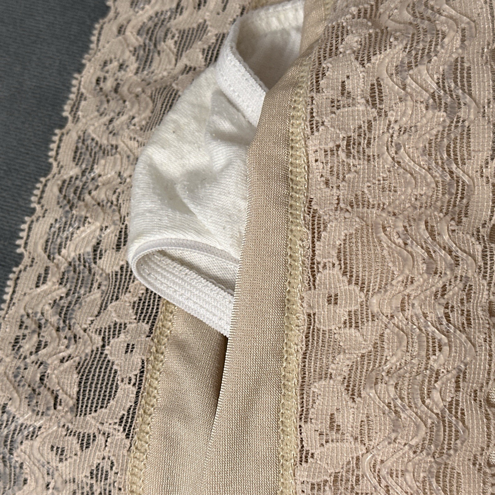 Vintage Cupid 511 Shaping Slip XL Second Skin Satin Control Lace Hem Body Shaper