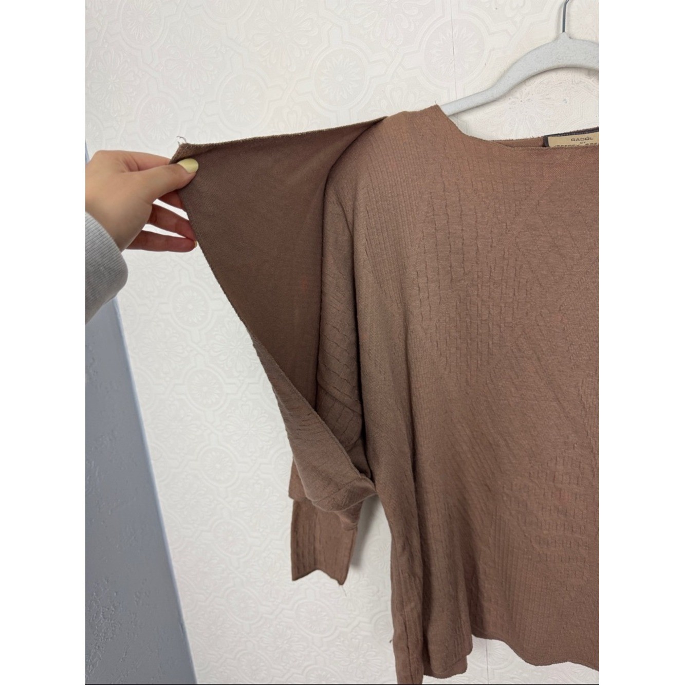 Vintage 80s Lagenlook 2 Piece Set Brown Textured Skirt Avant Garde Minimalist