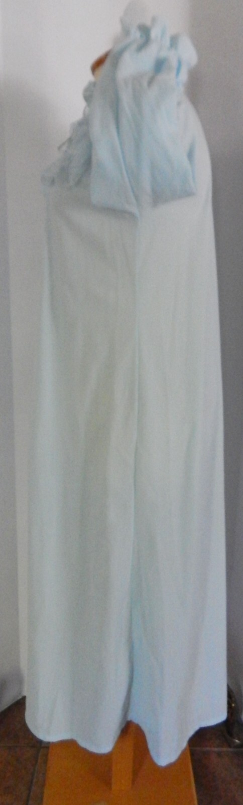 Vintage Gilligan O’Malley Blue Long NightGown with Ruffled Lace USA Size L16/18