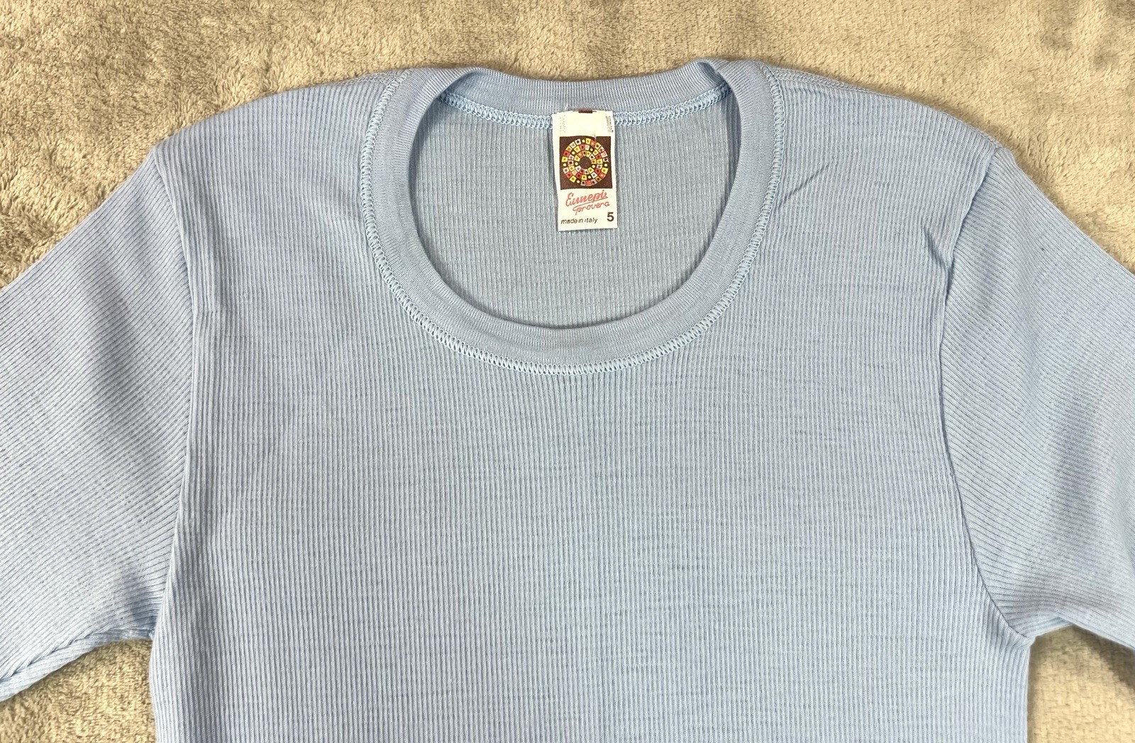 Vintage Wool Blend Base Layer Women&rsquo;s M Italy 5 Blue NWOT NOS Made in Italy