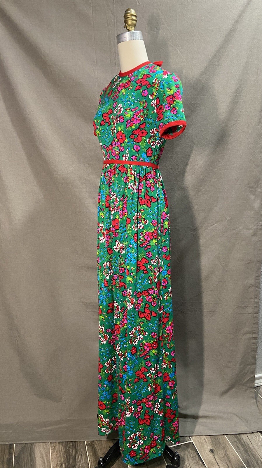 Vintage 1970’s Keram New York Floral Dress Keyhole Back Size XS 0/2